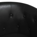VidaXL Fotel klubowy z podnóżkiem, czarny, obity sztuczną skórą