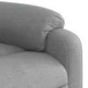 VidaXL Rozkładany fotel masujący, jasnoszary, obity tkaniną