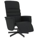 VidaXL Rozkładany fotel z podnóżkiem, czarny, sztuczna skóra