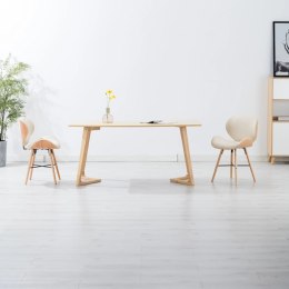 VidaXL Krzesła jadalniane, 2 szt., kremowe, ekoskóra i gięte drewno