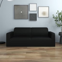 VidaXL Elastyczny pokrowiec na sofę 2-osobową, czarny, dżersejowy