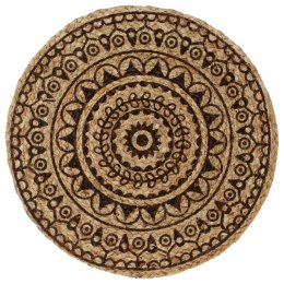 VidaXL Maty na stół, 6 szt., ciemnobrązowe, 38 cm, okrągłe, juta