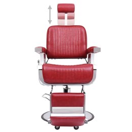 VidaXL Fotel barberski, czerwony, 68x69x116 cm, sztuczna skóra