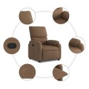 VidaXL Fotel rozkładany, brązowy, obity tkaniną