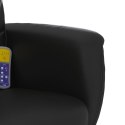 VidaXL Rozkładany fotel masujący z podnóżkiem, czarny, sztuczna skóra