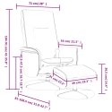 VidaXL Rozkładany fotel masujący z podnóżkiem, szary, sztuczna skóra