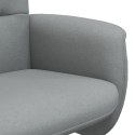 VidaXL Rozkładany fotel z podnóżkiem, jasnoszary, obity tkaniną