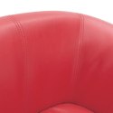 VidaXL Fotel klubowy z podnóżkiem, czerwony, obity sztuczną skórą