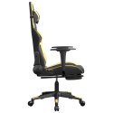 VidaXL Fotel gamingowy z podnóżkiem, czarno-złoty, sztuczna skóra
