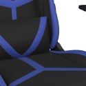 VidaXL Masujący fotel gamingowy z podnóżkiem, czarno-niebieski