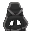 VidaXL Masujący fotel gamingowy z podnóżkiem, czarno-szary