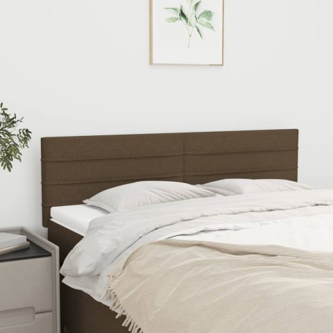VidaXL Zagłówki do łóżka, 2 szt, ciemnobrązowe, 72x5x78/88 cm, tkanina