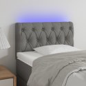 VidaXL Zagłówek do łóżka z LED, jasnoszary, 80x7x78/88 cm, tkanina