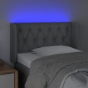 VidaXL Zagłówek do łóżka z LED, jasnoszary, 83x16x78/88 cm, tkanina