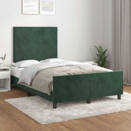 VidaXL Rama łóżka z zagłówkiem, ciemnozielona, 120x200 cm, aksamitna