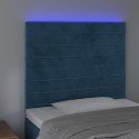 VidaXL Zagłówek do łóżka z LED, ciemnoniebieski, 80x5x118/128 cm