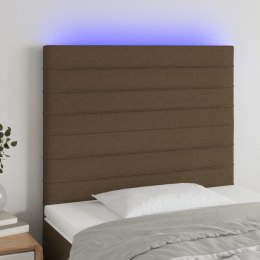 VidaXL Zagłówek do łóżka z LED ciemnobrązowy 80x5x118/128 cm tkanina