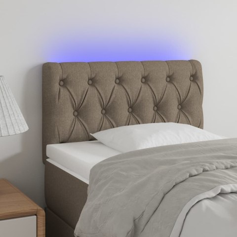 VidaXL Zagłówek do łóżka z LED, taupe, 80x7x78/88 cm, tkanina