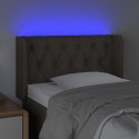 VidaXL Zagłówek do łóżka z LED, taupe, 83x16x78/88 cm, tkanina