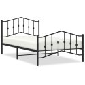 VidaXL Metalowa rama łóżka z wezgłowiem i zanóżkiem, czarna, 100x200cm