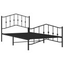 VidaXL Metalowa rama łóżka z wezgłowiem i zanóżkiem, czarna, 100x200cm