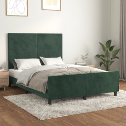 VidaXL Rama łóżka z zagłówkiem, ciemnozielona, 140x190 cm, aksamitna