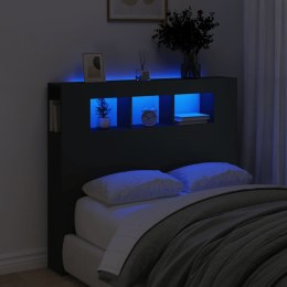 VidaXL Wezgłowie łóżka z LED, czarne, 120x18,5x103,5 cm