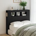 VidaXL Wezgłowie łóżka z LED, czarne, 120x18,5x103,5 cm