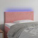 VidaXL Zagłówek do łóżka z LED, różowy, 90x5x78/88 cm, aksamit