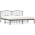 VidaXL Metalowa rama łóżka z wezgłowiem, czarna, 193x203 cm
