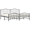 VidaXL Metalowa rama łóżka z wezgłowiem i zanóżkiem, czarna, 193x203cm