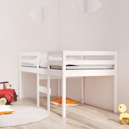 VidaXL Wysokie łóżko, białe, 80x200 cm, lite drewno sosnowe