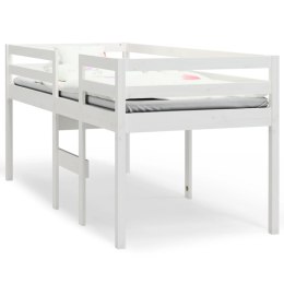 VidaXL Wysokie łóżko, białe, 80x200 cm, lite drewno sosnowe