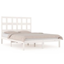 VidaXL Rama łóżka, biała, lite drewno sosnowe, 140x190 cm