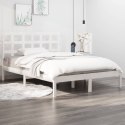 VidaXL Rama łóżka, biała, lite drewno, 140x200 cm