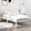 VidaXL Rama łóżka, biała, lite drewno, 75x190 cm, pojedyncza