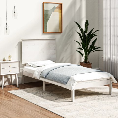 VidaXL Rama łóżka, biała, lite drewno, 90x190 cm, pojedyncza