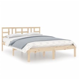 VidaXL Rama łóżka, lite drewno, 140x190 cm