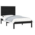 VidaXL Rama łóżka, czarna, lite drewno, 75x190 cm, pojedyncza