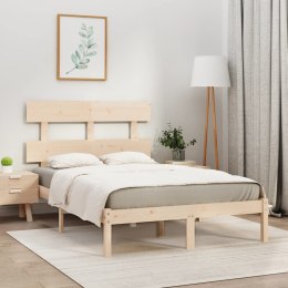 VidaXL Rama łóżka, lite drewno, 140x190 cm