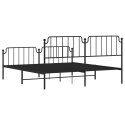 VidaXL Metalowa rama łóżka z wezgłowiem i zanóżkiem, czarna, 160x200cm