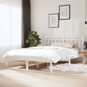 VidaXL Rama łóżka, biała, lite drewno sosnowe, 140x200 cm