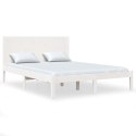 VidaXL Rama łóżka, biała, lite drewno sosnowe, 160x200 cm