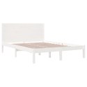 VidaXL Rama łóżka, biała, lite drewno sosnowe, 160x200 cm