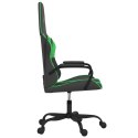 VidaXL Masujący fotel gamingowy, czarno-zielony, sztuczna skóra