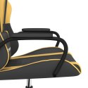 VidaXL Masujący fotel gamingowy, czarno-złoty, sztuczna skóra