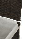VidaXL Kosz na pranie z pokrywą, ciemny brąz, 46x33x60 cm, polirattan