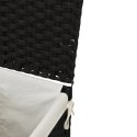 VidaXL Kosz na pranie z pokrywą, czarny, 46x33x60 cm, polirattan
