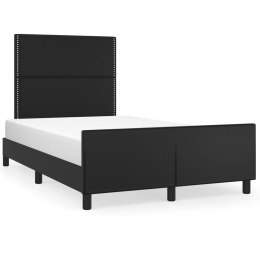 VidaXL Rama łóżka z zagłówkiem, czarna, 120x200 cm, sztuczna skóra