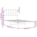 VidaXL Metalowa rama łóżka z wezgłowiem, biała, 100x190 cm